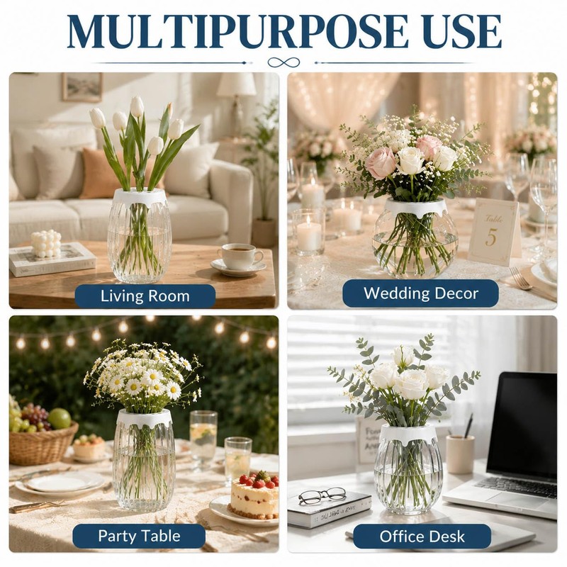 2 Pcs Silicone Flower Arranging Grid, Reusable Fits 3-4" Vase