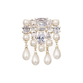 Brooches for Women Pearl Crown Pins- Elegant Ccrystal Rhinestone Brooch Jewelry Ladies Wedding Bouquet Brooches Pin for Anniversary, Birthday, New Year