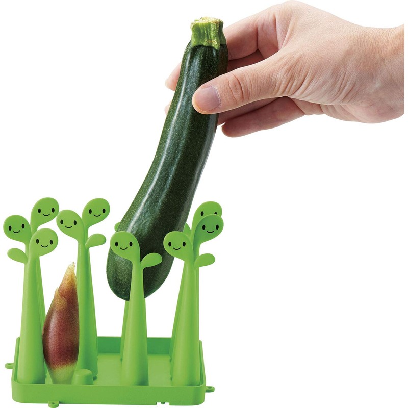 Cogit Veggie Tatechan, Green, Width 4.9 x Depth 3.7 inches