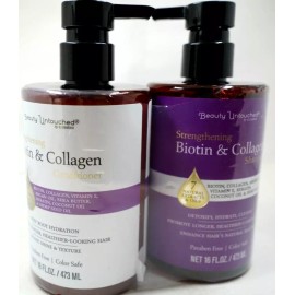 Beauty Untouched ~ Strengthening Biotin & Collagen Shampoo & Conditioner 16 oz