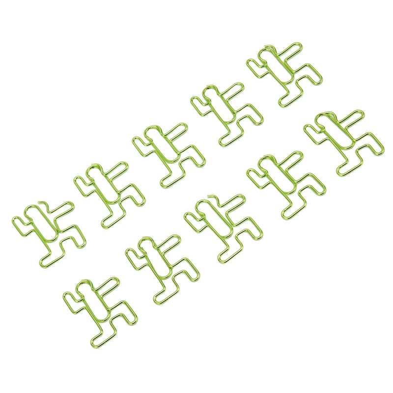 100PCS Cute Paper Clip Figure Shaped Electroplating Process Prevent Slip