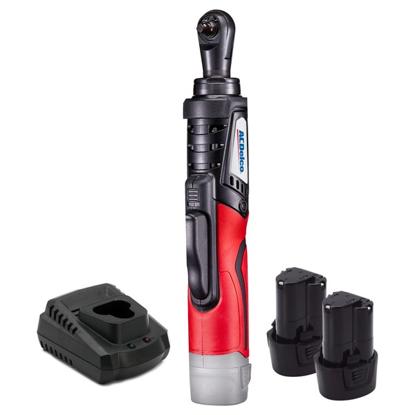 ACDelco Brushless 1/4-Inch Ratchet Wrench Li-Ion 12V Cordless, 45 Ft-lbs Max Ratchet Wrench Tool Kit, 2 Battery & Charger Included, G12 Series, ARW1210-22