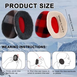 Ohrenschützer ohne Bügel Winter Ohrwärmer Set 1 Paar Schwarz Weich Faltbar für Outdoor Aktivitäten Hüte Helme geeignet