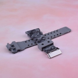 OliBoPo Natural Resin Replacement Watch Band Strap for Casio Mens G-Shock GD120/GA-100/GA-110/GA-100C (Camouflage-Light Grey)