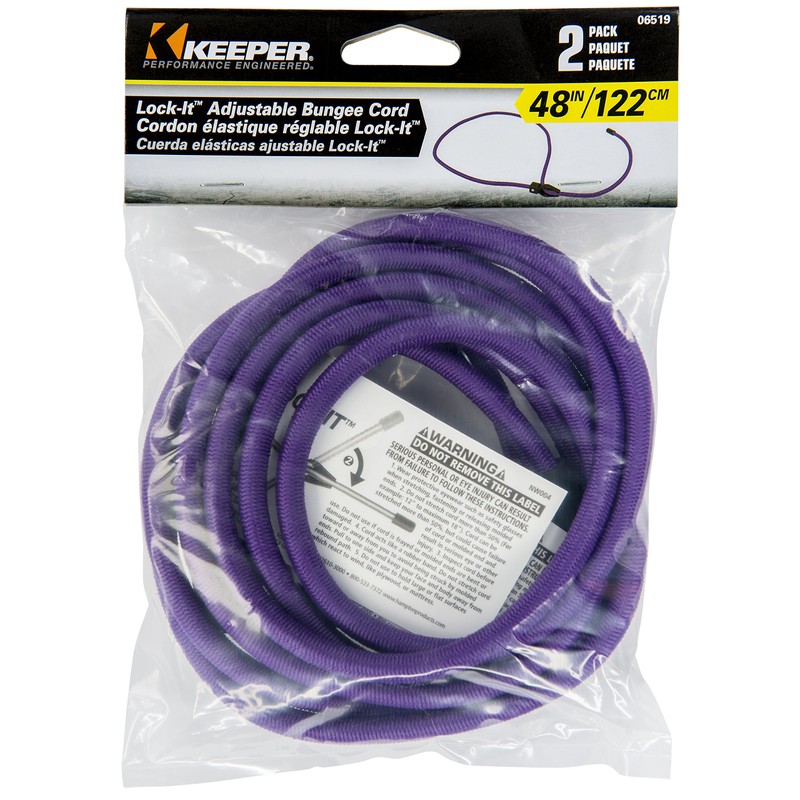 KEEPER 06519 48" Lock-It Adjustable Bungee, 2 Pack