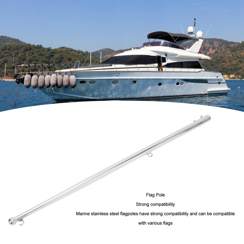 Flag Pole 610mm Stainless Steel Weather Resistant Rustproof Marine Flagpole