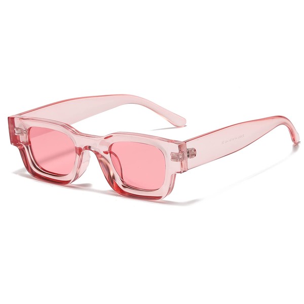 EYLRIM Thick Square Frame Sunglasses for Women Men Chunky Rectangle