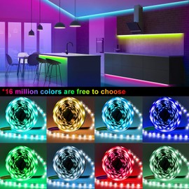 Borllyem LED Lights for Bedroom, 32.8ft Smart Light Strips with 44-Key Remote,Phone App Control LED Rope Lights for Bedroom,Home Decoration, Computer,Wedding, Birthday Party Decoration