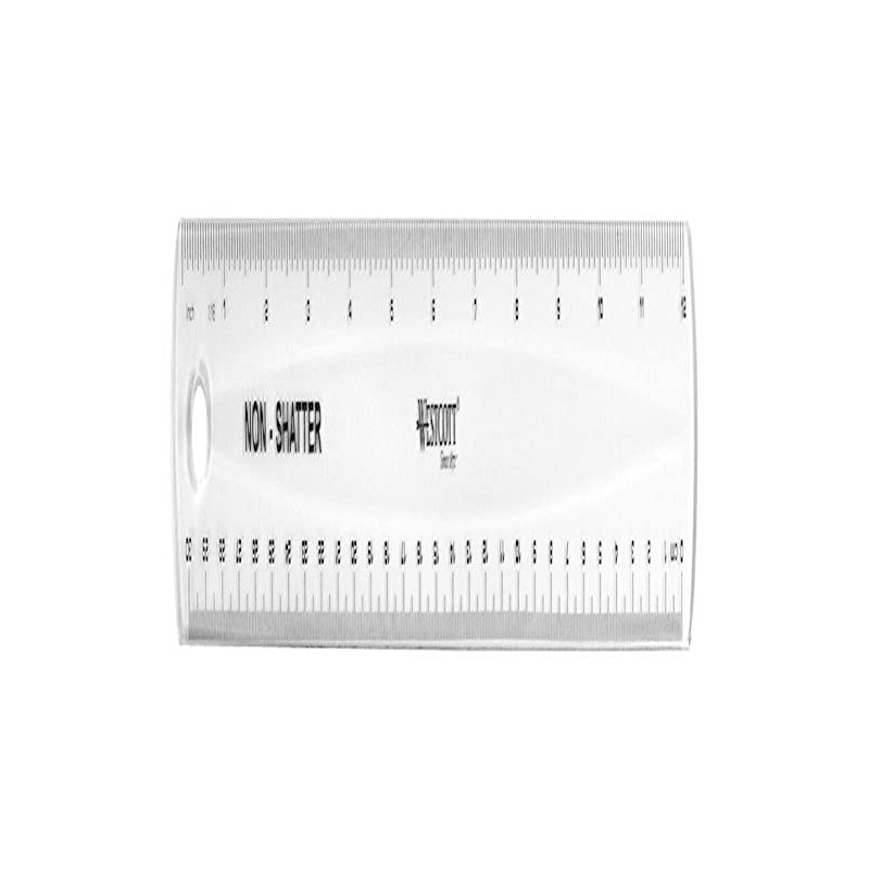 Westcott 12" / 30cm Shatter Proof Plastic Ruler - Transparent