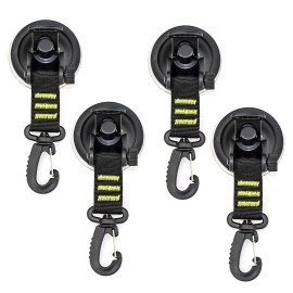 GUQIANLU 4PCS Heavy Duty Suction Cup with Hooks, Suitable Car Camping Tie Down Tarp Ac...