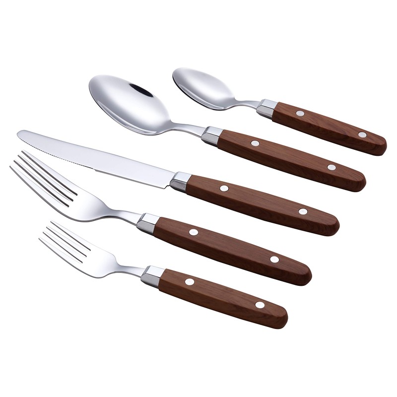 ANNOVA Silverware Set Stainless Steel Cutlery Color Handle With Rivet/Retro