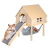 LUCKYBOPAN Guinea Pig Hideout- Wooden Guinea Pig Toys with Stairs
