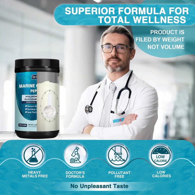 DRFOSTER Marine Collagen Peptides Powder with MSM + GC, Multi