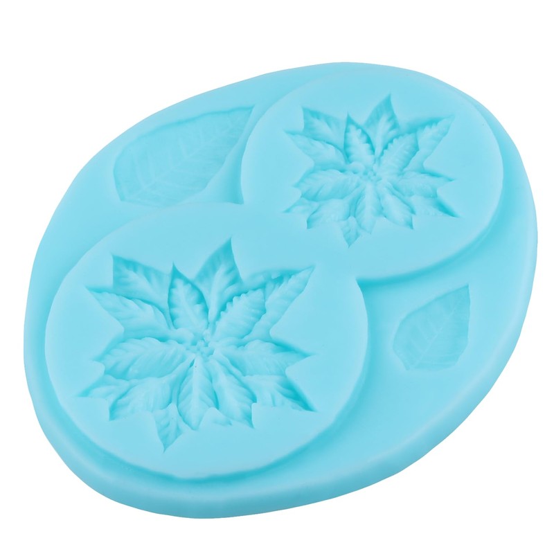 Christmas Flower Fondant Mold Poinsettia Flower Silicone Molds