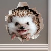 Smiling Hedgehog Wall Decal for Wall, Laptop, Multi-Surface - 3D