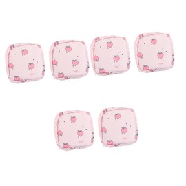 Healvian 6pcs Sanitary Napkin Storage Pouches for Women Portable Towel and Nursing Pad Change Bags Cute Design for Travel and Everyday Use
