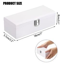 TOLIDA White Acrylic Cash Box with Metal Latch - Single Row Money Storage Organizer, Currency Storage Box, Storage Box for Paper Money Currency Ticket