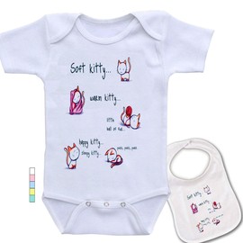 Soft Kitty ..Big Bang Theory Custom Baby bodysuit onesie & matching bib