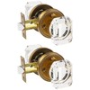 SORWDUERM 2 Pack Antique Brass Door Knobs - Crystal &