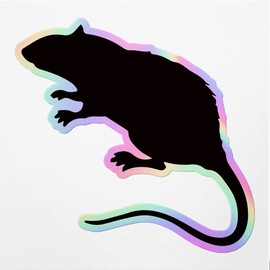 Holographic Decal Stickers of Rat Silhouette Premium Waterproof Vinyl Decal Stickers for Laptop Phone Accessory Helmet Car Window Mug Tuber Cup Door Wall Decoration ANDVER376165bHO