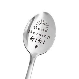 Christmas Birthday Gift Spoon for Gigi from Granddaughter Grandson Good Morning Gigi Spoons for Best Gigi Gifts for Grandma Mother's Day Gift for Gigi Nana Tea Coffee Spoon