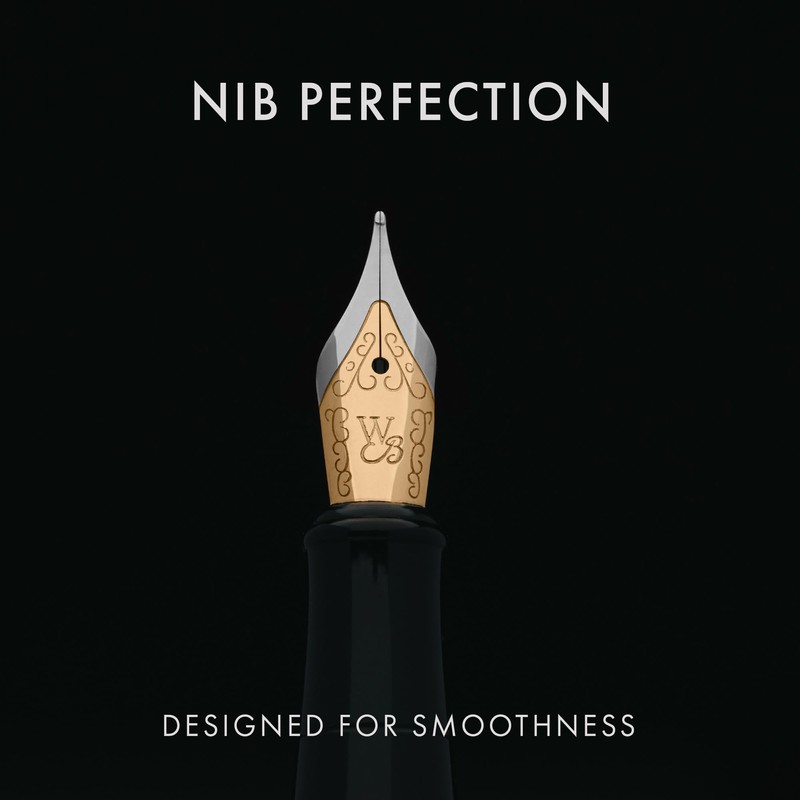 Wordsworth & Black Fountain Pen Set, 18K Gilded Medium Nib,