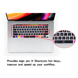 HRH Logic Pro X Shortcuts Hotkey Silicone Keyboard Cover Protector for MacBook Pro 13 inch 2020 (Model A2289 / A2251 / A2338 M1 Chip) and for MacBook Pro 16" 2019 (Model A2141)