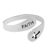 AeraVida Faithful Embrace Cross Open Ended .925 Sterling Silver Band