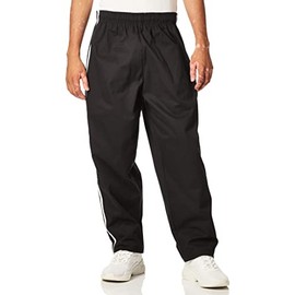 Chef Code Men's Traditional Baggy Chef Pant with Athletic Double Piping, Black, Large