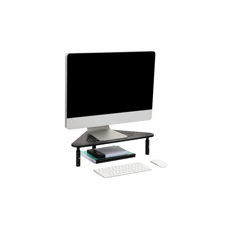 Mind Reader TRISTAND-BLK Stand Riser, Triangle Adjustable, Ventilated Metal for