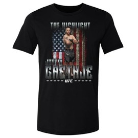 500 LEVEL Justin Gaethje UFC Shirt - Justin Gaethje The Highlight Flag WHT (Black, Large)
