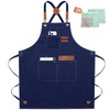 ZOMAO Chef Apron for Women Men with Large Pockets, Cotton