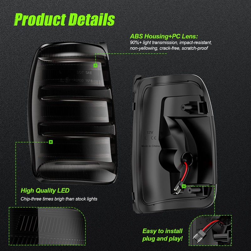 ATLEDLT LED Side Mirror Turn Signal Lights Compatible with 2015-2023