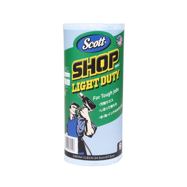 SCOTT 65720 Pro Shop Towels, Light Duty, 60 Sheets (Roll Type for Easy Carry)