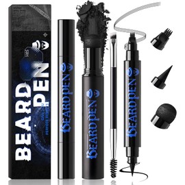 Noerrors Kit De Lápiz Para Barba, Lápiz Rellenador De Barba De Doble Punta Con 4 Puntas, Set De Lápiz Y Cepillo Para Barba, Bigote Y Cejas. Herramientas De Maquillaje Para Rellenar, Dar Forma Y Estili
