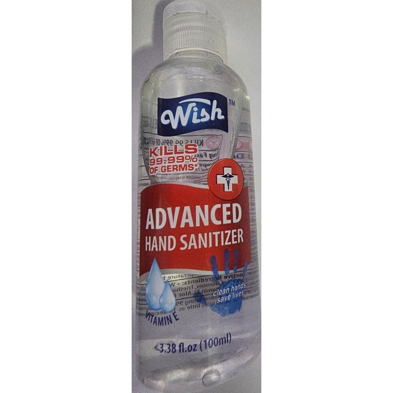 Wish Advance Hand Sanitizer Antiviral Antibacterial 3.38oz Pocket Size Vitamin