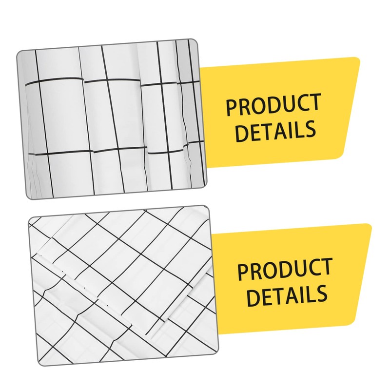 iplusmile 1 Set Grid Design Shower Curtain Kit Black and