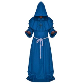LHJ Medieval Renaissance Friar Cowl Robe Hooded Monk Robe Costume
