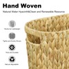 Coeusy Wicker Trash Can,Bathroom Trash Can,Water Hyacinth Wicker Waste Basket