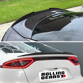 Rolling Gears Carbon Fiber Look Trunk Spoiler Wing Compatible with 2018-2023 Kia Stinger Rear Spoiler