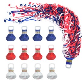 12pack 4th of July Red White & Blue Confetti Poppers No Mess, Hand Throw Party Poppers,Magic Paper Cracker for Celebrating 4th of July,Conventions, Party Favors