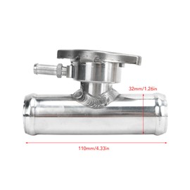 Inline Radiator Hose Filler Neck, Aluminum Inline Radiator Hose Connector with 16PSI Cap 32mm 1‑1/4in OD T6061 Coolant Filler Neck for Cars