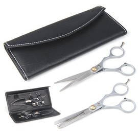 Accessotech 6" Professional Hair Cutting & Thinning Scissors Shears Hairdressing Set + Case