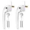 Bwintech 2 Pcs Offset White UPVC Aluminium Window Handle, Left