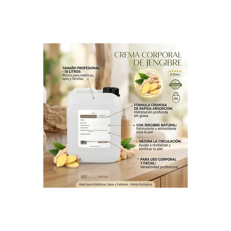 Crema Corporal Extra Hidratante Jengibre 10 Litros Beohemp