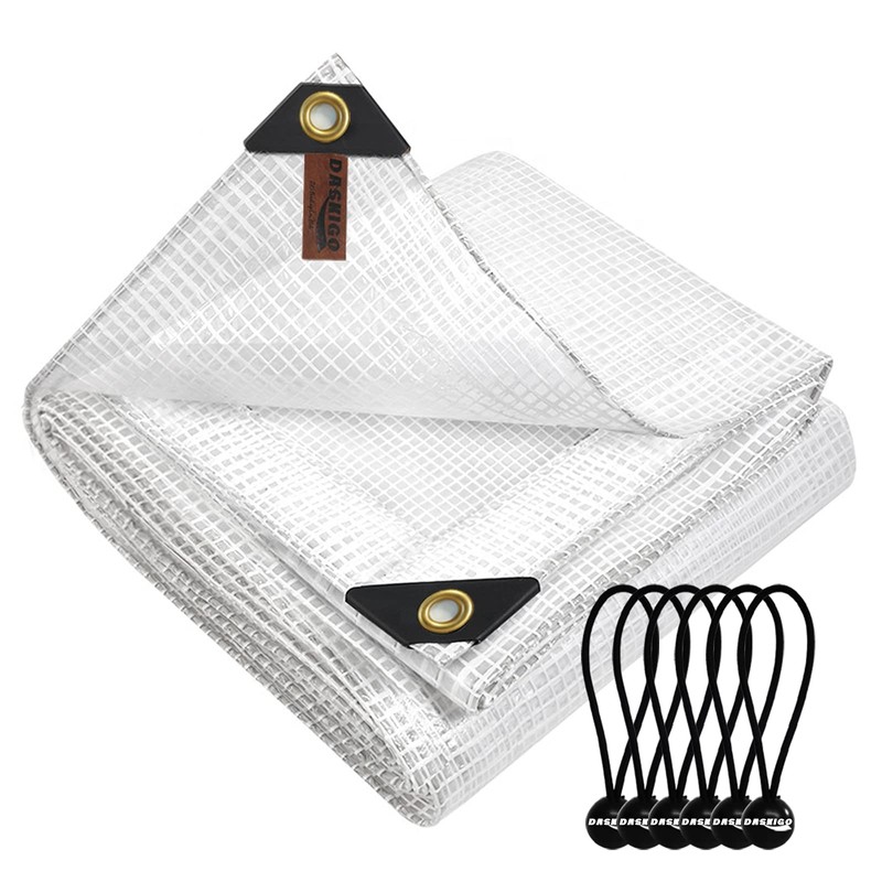 10 x 10Ft Heavy Duty Waterproof Tarps Reinforced Mesh Clear