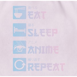 Shirtracer - Gym Bag Backpack - Gifts - Eat Sleep Anime Repeat - Manga, 04 Pastel Pink, Unit size