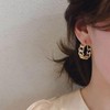 Cimenexe Bohemian Hoop Stud Earrings Gold Cuban Chain Hoop Earrings