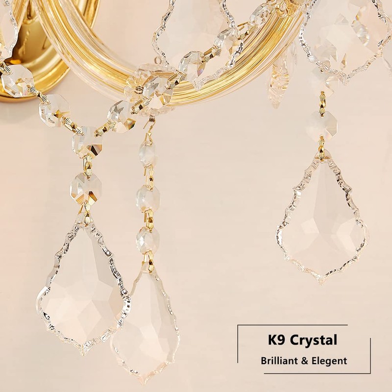 TMAFON Crystal Wall Lights, Modern Sconce - Brilliant 2 Lights