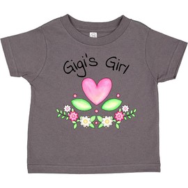 inktastic Gigi's Girl- Heart Flowers Toddler T-Shirt 2T Charcoal Grey 2fade